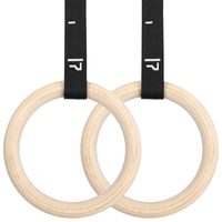 Anneaux de gymnastique en bois avec sangles à boucle réglables Anneaux d