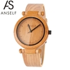 Anself mode haute qualité montre-bracelet en bois de bambou naturel 3ATM résistant à l