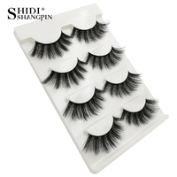 Anself SHIDISHANGPIN 4 paires 3D faux cils faux cils pour le maquillage des yeux naturels longs cils épais