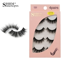 Anself SHIDISHANGPIN 4 paires 3D faux cils faux cils pour le maquillage des yeux naturels longs cils épais