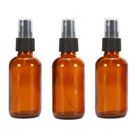 Anself Verre Ambre Vaporisateur Noir Beaux Mist Pulvérisateur 50ml Pack de 3 Essential Huile de parfum chimique atomiseur Container
