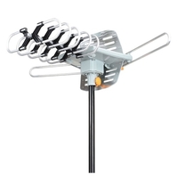 Antenne TV Antenne HDTV amplifiée numérique extérieure Prise en charge longue portée 150 miles 2 téléviseurs-UHF / VHF / 1080P / 4K avec télécommande sans fil et câble coaxial de 33 pieds