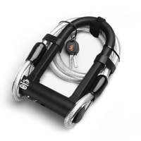 Anti-vol vélo serrure robuste Anti-cisaillement acier vélo serrure combinaison avec U serrure manille câble flexible serrure et support de montage