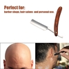 Antique en acier au carbone de coupe droite masculine pliage rasoir rétro Barbier barbe gorge rasage Poirier poignée mâle