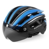 Aomiun casque de vélo de montagne casque de moto avec rétro-éclairage visière magnétique détachable protection UV pour hommes femmes