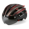 Aomiun casque de vélo de montagne casque de moto avec rétro-éclairage visière magnétique détachable protection UV pour hommes femmes