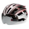 Aomiun casque de vélo de montagne casque de moto avec rétro-éclairage visière magnétique détachable protection UV pour hommes femmes