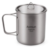 Aomiun ultra-léger titane tasse en plein air Portable Camping pique-nique tasse à eau tasse avec poignée pliable 750 ml