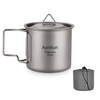 Aomiun Ultralight Titanium Cup Outdoor Portable Camping Pique-nique Tasse à eau avec poignée pliable 350 ml