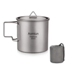 Aomiun Ultralight Titanium Cup Outdoor Portable Camping Pique-nique Tasse à eau avec poignée pliable 650 ml