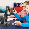 APEXEL 2 millions de Pixels 1080P Portable numérique détachable Microscope 2 pouces affichage 20-100X grossir 3 lumières LED 2-niveau luminosité réglable 75° écran réglable avec sac de rangement