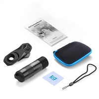 APEXEL 6X20 Télescope monoculaire de téléphone haute résolution Portable 0, 3 m Télescope à mise au point rapprochée BAK4 Prisme optique FMC Revêtement à large bande avec pince pour téléphone Étui de transport pour l