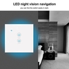 APP Tuya / Interrupteur tactile Touch Panel Interrupteur tactile Wifi Smart Wall avec panneau de verre 2 panneaux mobiles