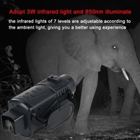 Appareil de vision nocturne infrarouge monoculaire portable Utilisation de jour et de nuit Modes de lecture photo vidéo Zoom numérique 5X Distance de visualisation complète de 300 m pour les chasses en plein air Voyage en bateau