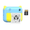 Appareil photo à impression instantanée pour enfants mignons 1080P Caméra vidéo numérique Double objectif de caméra avec carte TF de 32 Go