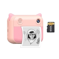 Appareil photo à impression instantanée pour enfants mignons 1080P Caméra vidéo numérique Double objectif de caméra avec carte TF de 32 Go