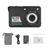Appareil photo numérique portable 1080P Caméscope vidéo 48MP Anti-tremblement Zoom 8X Écran LCD 2, 7 pouces Détection de visage Capture de sourire Batterie au lithium intégrée avec sac de transport Dragonne pour enfants adolescents