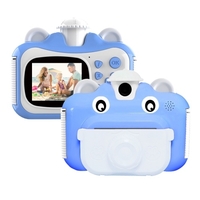 Appareils photo à impression instantanée Appareil photo pour enfants Écran de 2, 4 pouces 1080P Enregistrement vidéo Objectif de rotation à 180 ° sans encre avec papier d