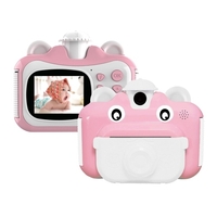 Appareils photo à impression instantanée Appareil photo pour enfants Écran de 2, 4 pouces 1080P Enregistrement vidéo Objectif de rotation à 180 ° sans encre avec papier d