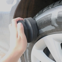 Applicateur de pansement de pneu 3 pièces 4 pouces Durable Lavable Réutilisable Voiture Détaillant Mousse Éponge Pneu Nettoyant Noir
