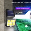Applique murale à induction solaire séparée Lampe de patio Lampe de garage Six carrés COB 120LED Bouton à trois fonctions Lumière blanche avec fil d