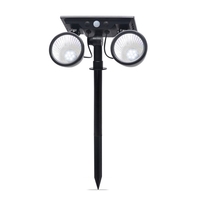 Applique murale solaire à double tête blanc / blanc chaud Lampe à gazon IP65 Quatre modes d