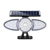 Applique murale solaire à trois têtes Lampe de détection de corps humain LED imperméable à l