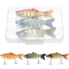 Appâts durs multi-articulés Bionic de 3, 9 pouces / 0, 6 oz S Leurre de pêche à action de natation avec boîte de pêche Leurre de pêche à 6 segments Leurres de pêche artificiels réalistes avec hameçons triples