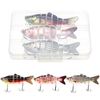 Appâts durs multi-articulés Bionic de 3, 9 pouces / 0, 6 oz S Leurre de pêche à action de natation avec boîte de pêche Leurre de pêche à 6 segments Leurres de pêche artificiels réalistes avec hameçons triples