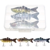 Appâts durs multi-articulés Bionic de 3, 9 pouces / 0, 6 oz S Leurre de pêche à action de natation avec boîte de pêche Leurre de pêche à 6 segments Leurres de pêche artificiels réalistes avec hameçons triples