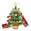Arbre de Noël de table à LED de 1, 5 pi avec guirlandes lumineuses à DEL Top Star Red Green Balls Ribbon Mini arbre de Noël artificiel pour la décoration de vacances
