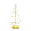 Arbre de Noël Lumières En Métal Spirale Arbre De Noël Lampe Arbre De Bureau Lumière Avec Pendentif En Cristal Lampe De Table Décorative Mini Décoration D
