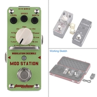 ARÔME AMS-3 Mod Station Ensemble guitare électrique effet pédale Mini unique effet de Modulation avec True Bypass