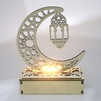 Artisanat en bois LED en bois évider lune lumière Table fournitures maison fête Festival décoration