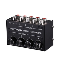 Audio Mix Mini Console de mixage passive 4 canaux portable avec contrôle du volume pour Live Studio
