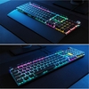 AULA F2088 104 Touches Filaire Gaming Mécanique Punk Clavier Mixte Effet de Lumière Métal Panneau avec Poignet Noir (Bleu Commutateurs)