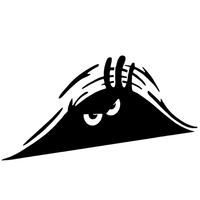 Autocollant drôle de style de voiture de monstre mignonne de Peeking démontable imperméable à l