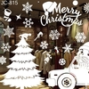 Autocollant Elk Santa avec flocon blanc statique statique et sans colle