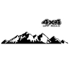 Autocollants de voiture 4X4 hors route (44 * 17 cm) + décalque graphique de montagne (150 * 27 cm) autocollant pour accessoires extérieurs de camion de voiture