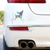 Autocollants de voiture mignonne Bulldog Autocollants imperméables Bumper Avertissement Voiture Laser Autocollants Fenêtre Décoration