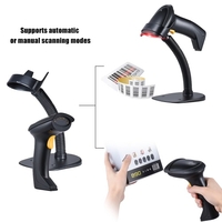 Automatique / Manuel 2.4G Wireless Handheld 1D Barcode Scanner Reader prend en charge inversée Type de code à barres à balayage avec récepteur USB support réglable pour Entrepôt Supermarché Bibliothèque logistique express Store