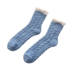 Automne et hiver chaussettes de couchage en molleton de corail de couleur unie épaississant des chaussettes chaudes