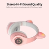 B39 casque mignon oreille de chat sans fil BT5.0 casque de jeu pliable avec flash RGB lumières écouteur TF carte jouer / mode filaire violet