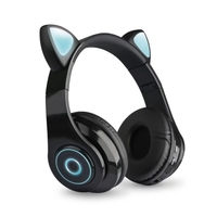 B39 Over Ear Music Headset Cat Ear Glowing Headphone Pliable sans fil BT5.0 Écouteur mains libres avec micro AUX IN Carte TF Lecteur MP3 pour PC Ordinateur portable Téléphone portable