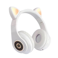 B39 Over Ear Music Headset Cat Ear Glowing Headphone Pliable sans fil BT5.0 Écouteur mains libres avec micro AUX IN Carte TF Lecteur MP3 pour PC Ordinateur portable Téléphone portable