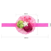 Baby de 3pcs enfants filles tout-petits mignon fleur Rose dentelle perles bandeau Hairband Headwear accessoires pour bébés