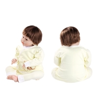 Baby Romper Unisexe 100% coton Babysuit Vêtements pour bébés Costume à manches longues Printemps Eté Automne Pour nouveau-né Enfant Baby Girl Boy Blue 0-6M
