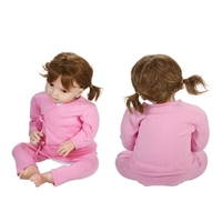 Baby Sweater Suit 2pcs Unisexe 100% coton Vêtements bébé Vêtements à manches longues Pantalons longs Printemps Eté Automne Hiver Pour nouveau-né Enfant Bébé garçon Rose 0-6M