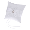 Bague romantique de satin doux avec anneau de mariage en perles Oreiller + Mariage en satin Bowknot avec panier en fleur de perles