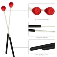 Baguettes primaires de bâton de Marimba Maillets de Xylophone Glockensplel avec poignée en fibre de verre Accessoires pour percussions Accessoires pour professionnels Amateurs 1 paire Bleu